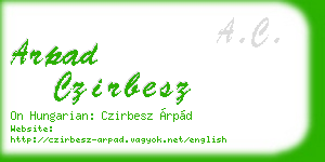 arpad czirbesz business card