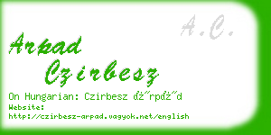 arpad czirbesz business card